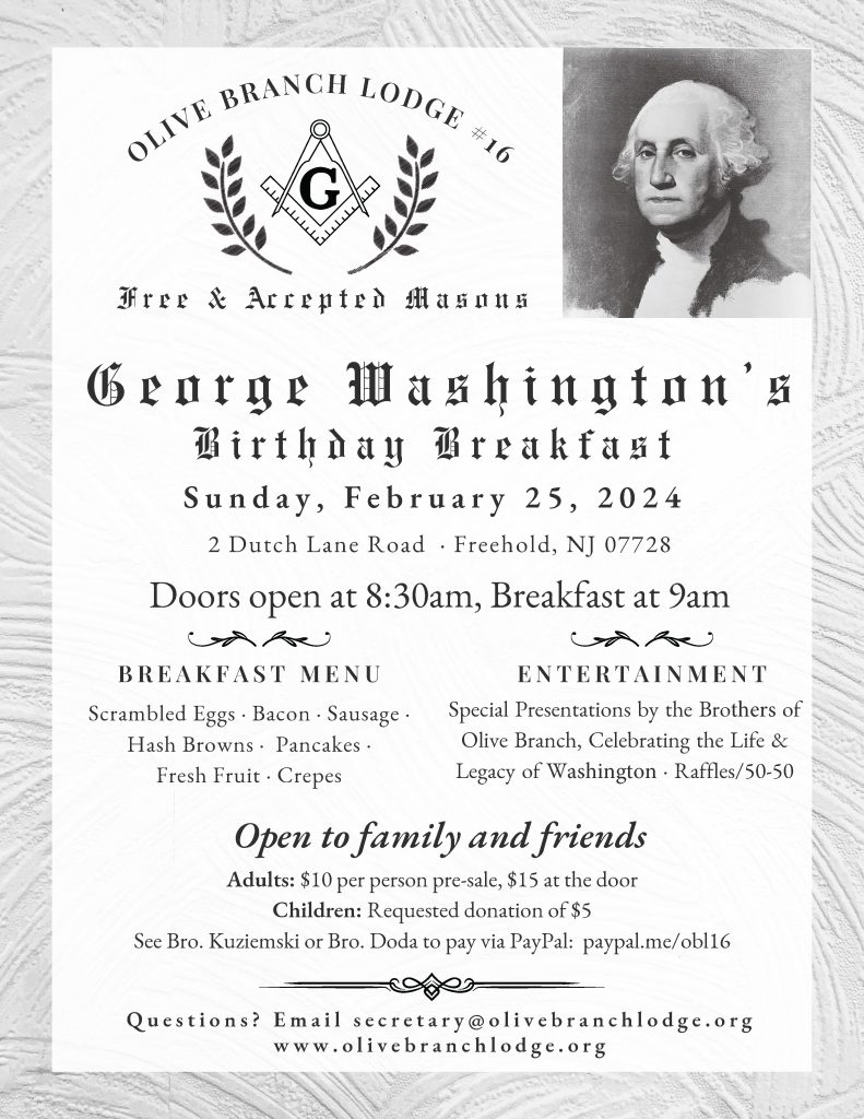 George Washington Birthday Breakfast @ OB16